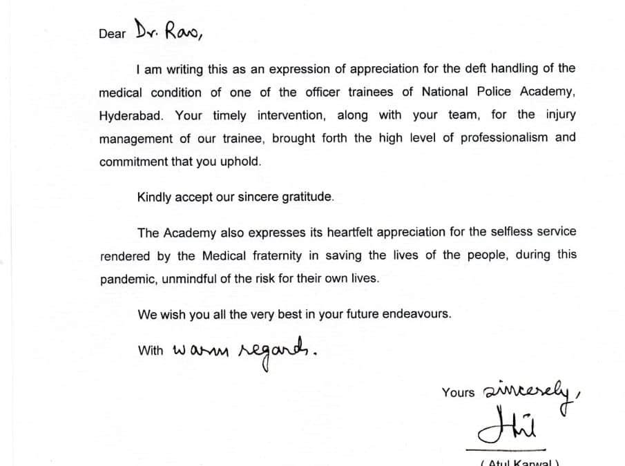 National Police Academy appreciation letter